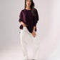 Kiera Round Neck Jumper In Plum