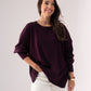 Kiera Round Neck Jumper In Plum
