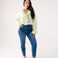 Kiera Ruffle Front Blouse In Green