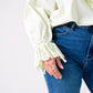 Kiera Ruffle Front Blouse In Green