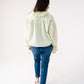 Kiera Ruffle Front Blouse In Green