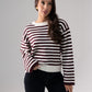 Kiera Stripe Jumper In Burgundy