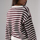 Kiera Stripe Jumper In Burgundy