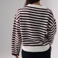 Kiera Stripe Jumper In Burgundy