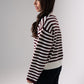 Kiera Stripe Jumper In Burgundy
