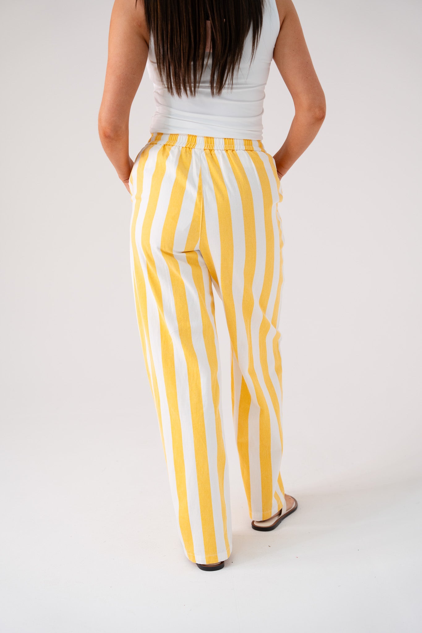 Kiera Striped Trousers In Yellow Mix