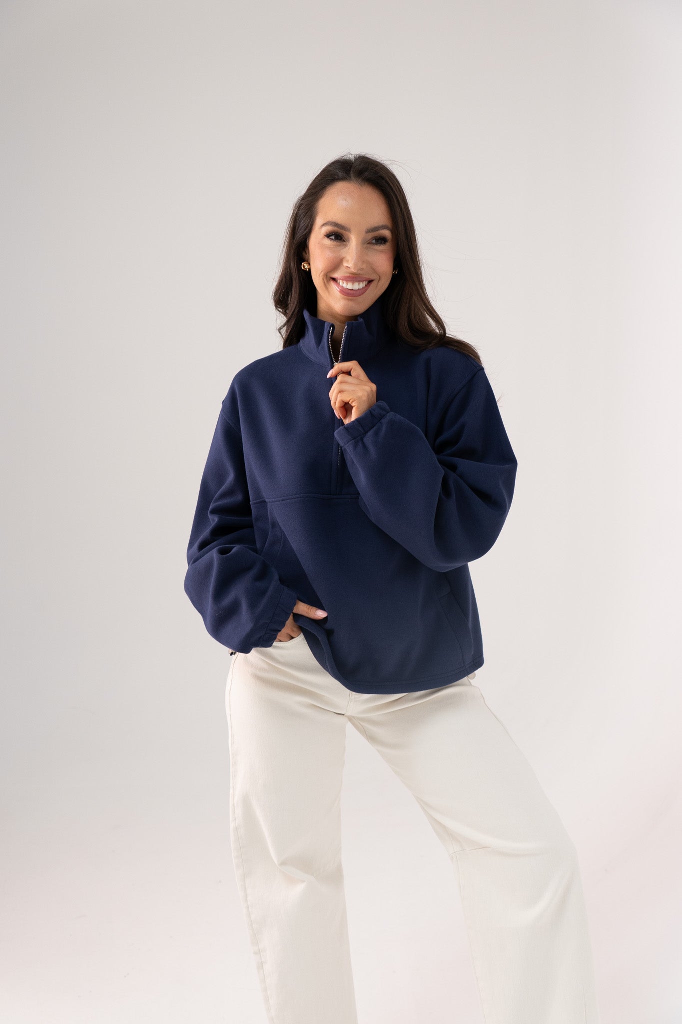 Kiera Tennis Half Zip In Navy