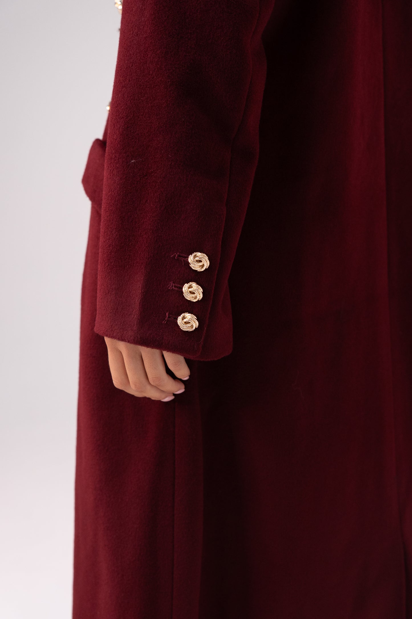 Love Laura Structured Coat In Bordeaux