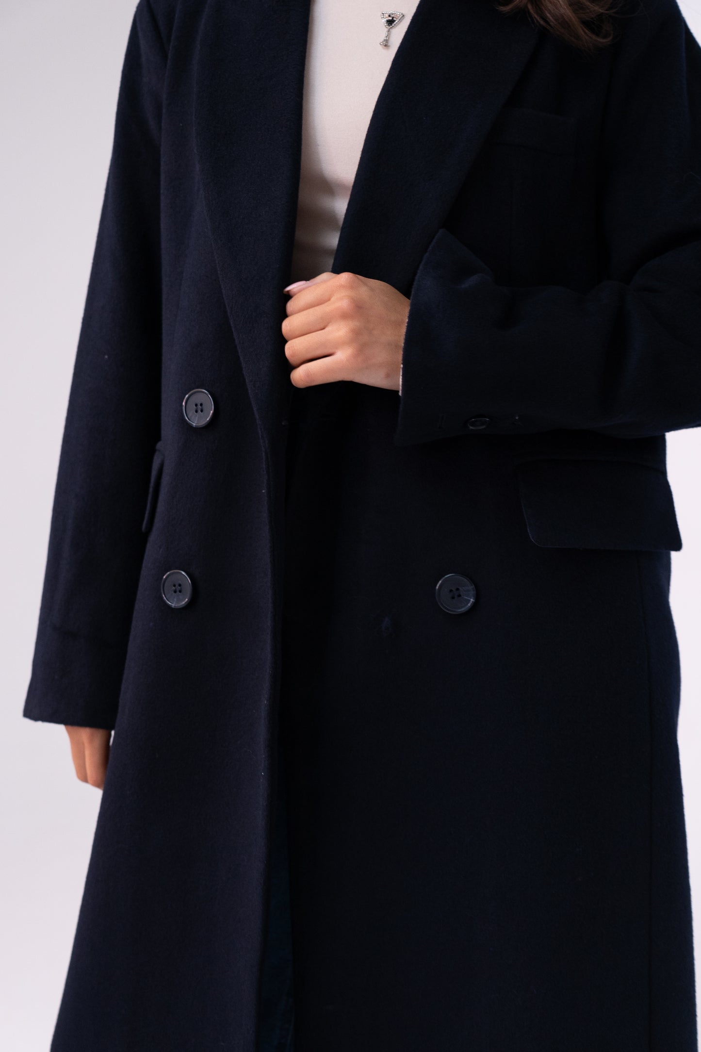 Love Laura Overcoat In Navy
