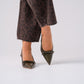 Lauren Faux Croc Kitten Heel In Green