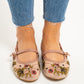 Lauren Floral Ballet Flats In Pink