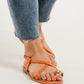 Lauren Metal Toe Post Sandals In Orange