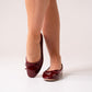 Lauren Patent Ballet Pumps In Wine