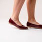 Lauren Patent Ballet Pumps In Wine