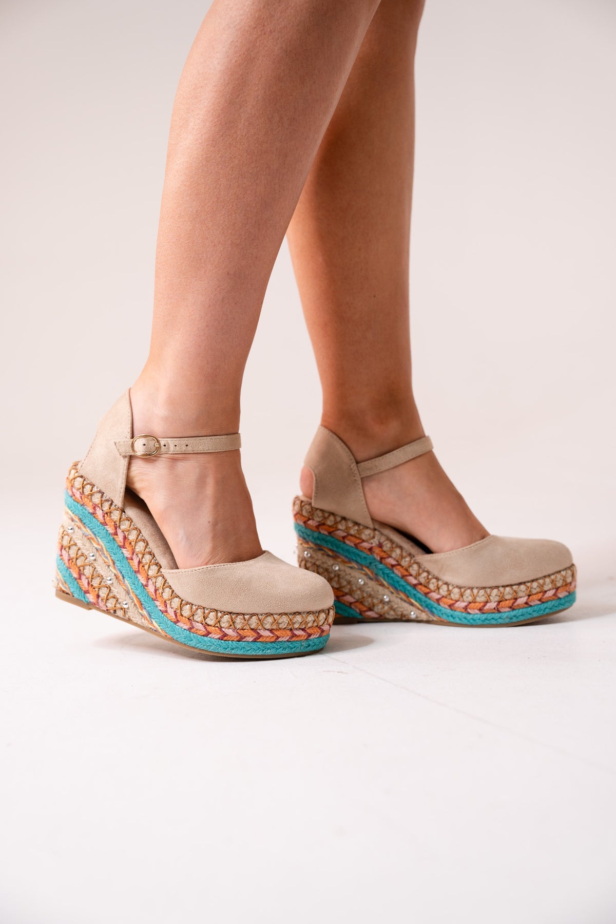 Lauren Wedges In Beige Multi