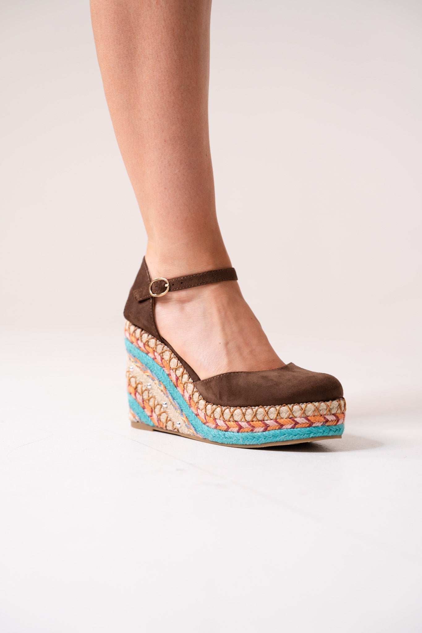 Lauren Wedges In Chocolate Multi
