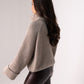 Leah Chunky Knit Polo Neck In Taupe