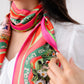 Leah Floral Neck Scarf In Red Mix