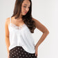 Leah Lace Trim Cami In White