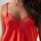 Leah Lace Trim Cami In Red