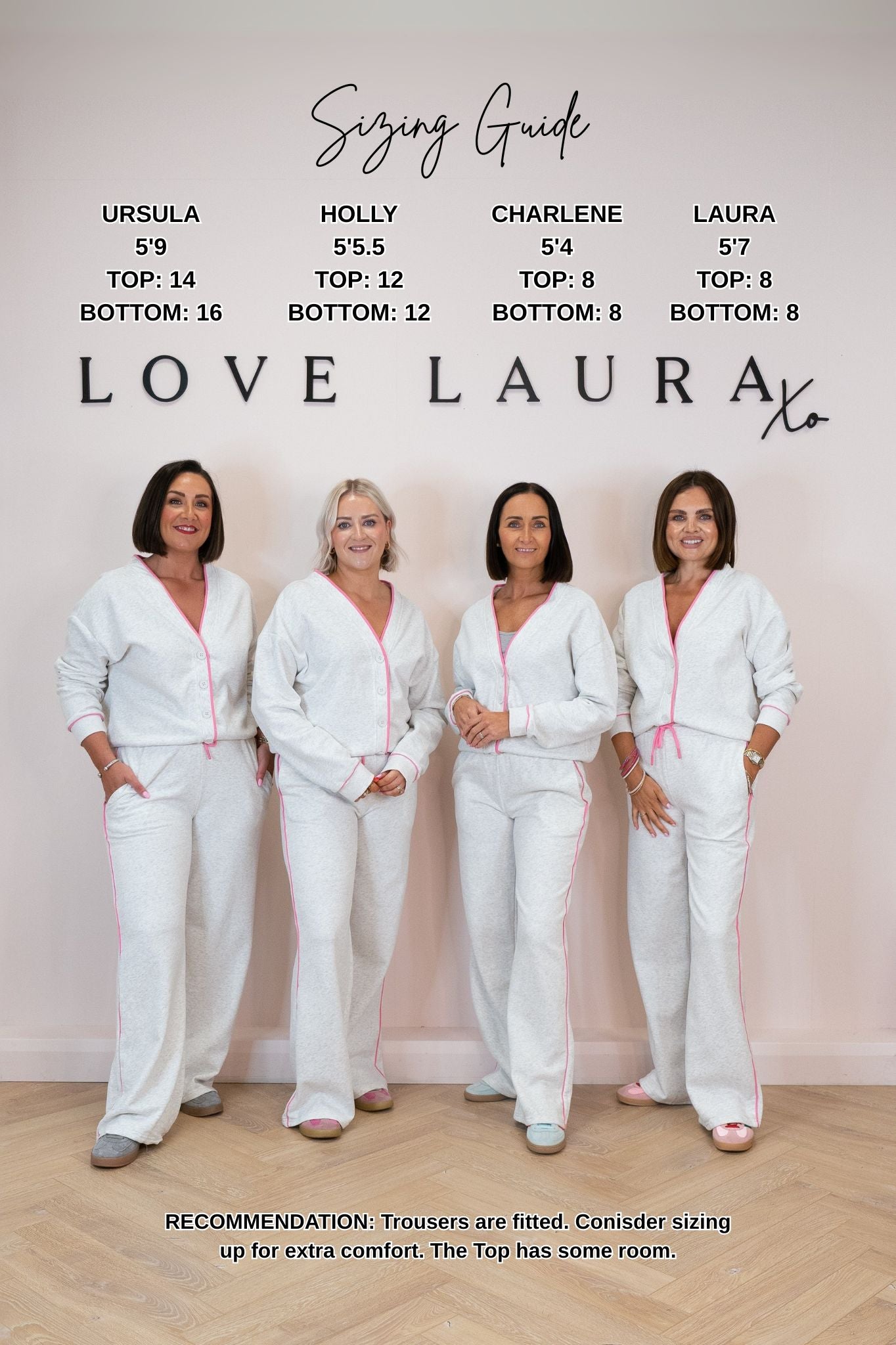 Love Laura Red Trim Trousers In Grey