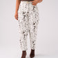 Love Laura Leopard Jeans In White