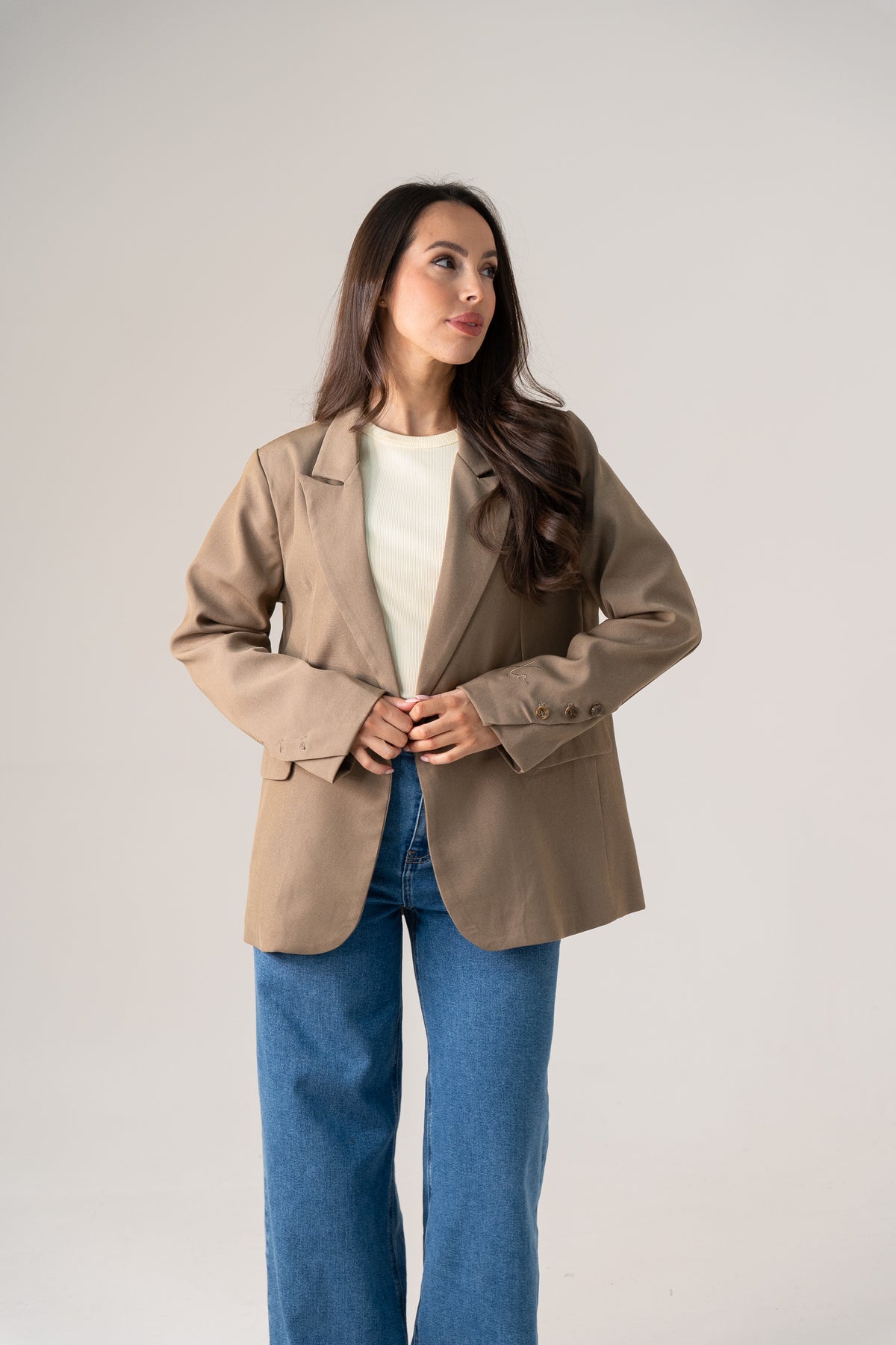 Love Laura Blazer In Olive