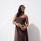 Love Laura Crochet Maxi Dress In Chocolate