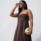 Love Laura Crochet Maxi Dress In Chocolate