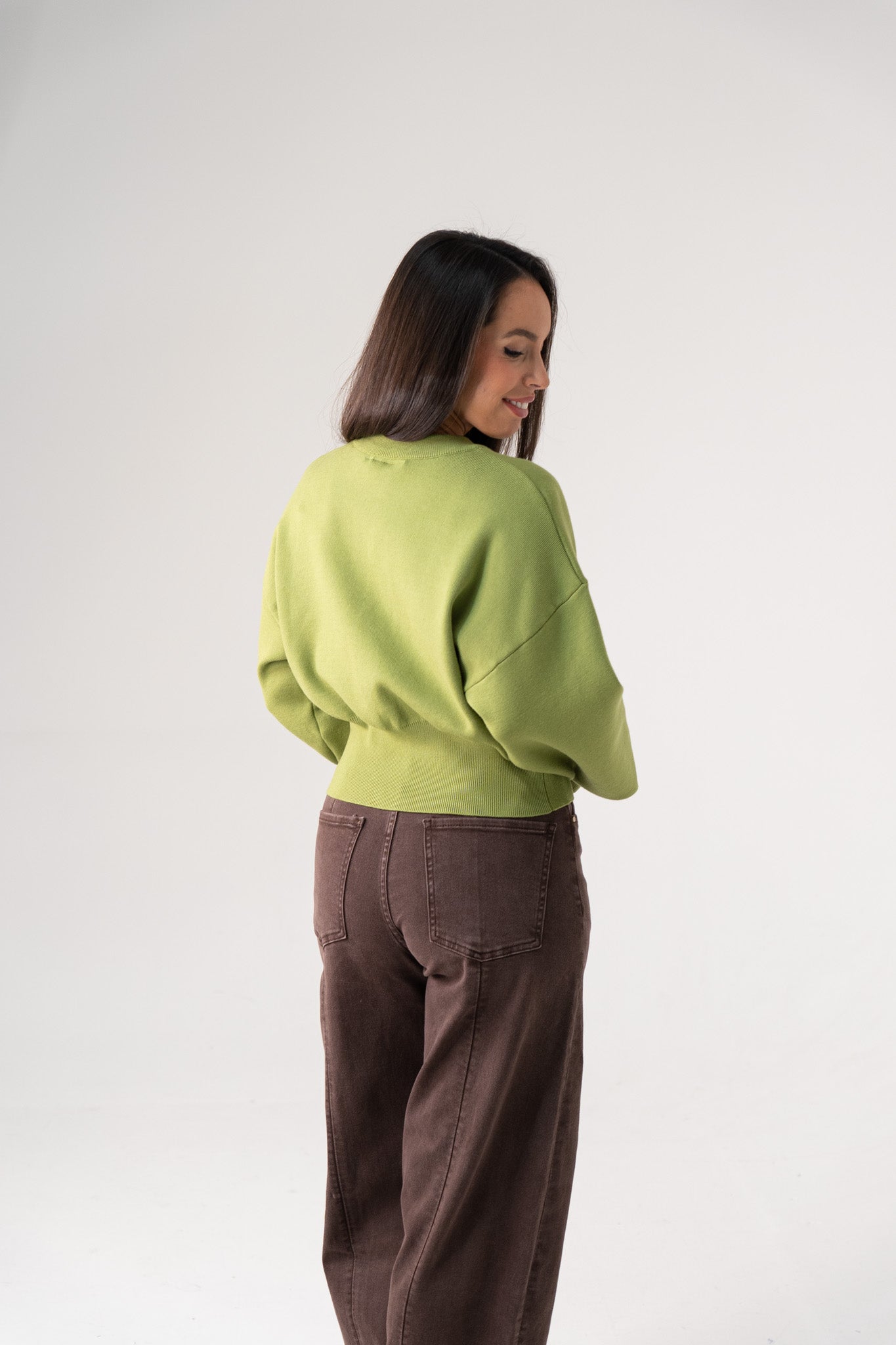 Love Laura Cardigan In Olive Green