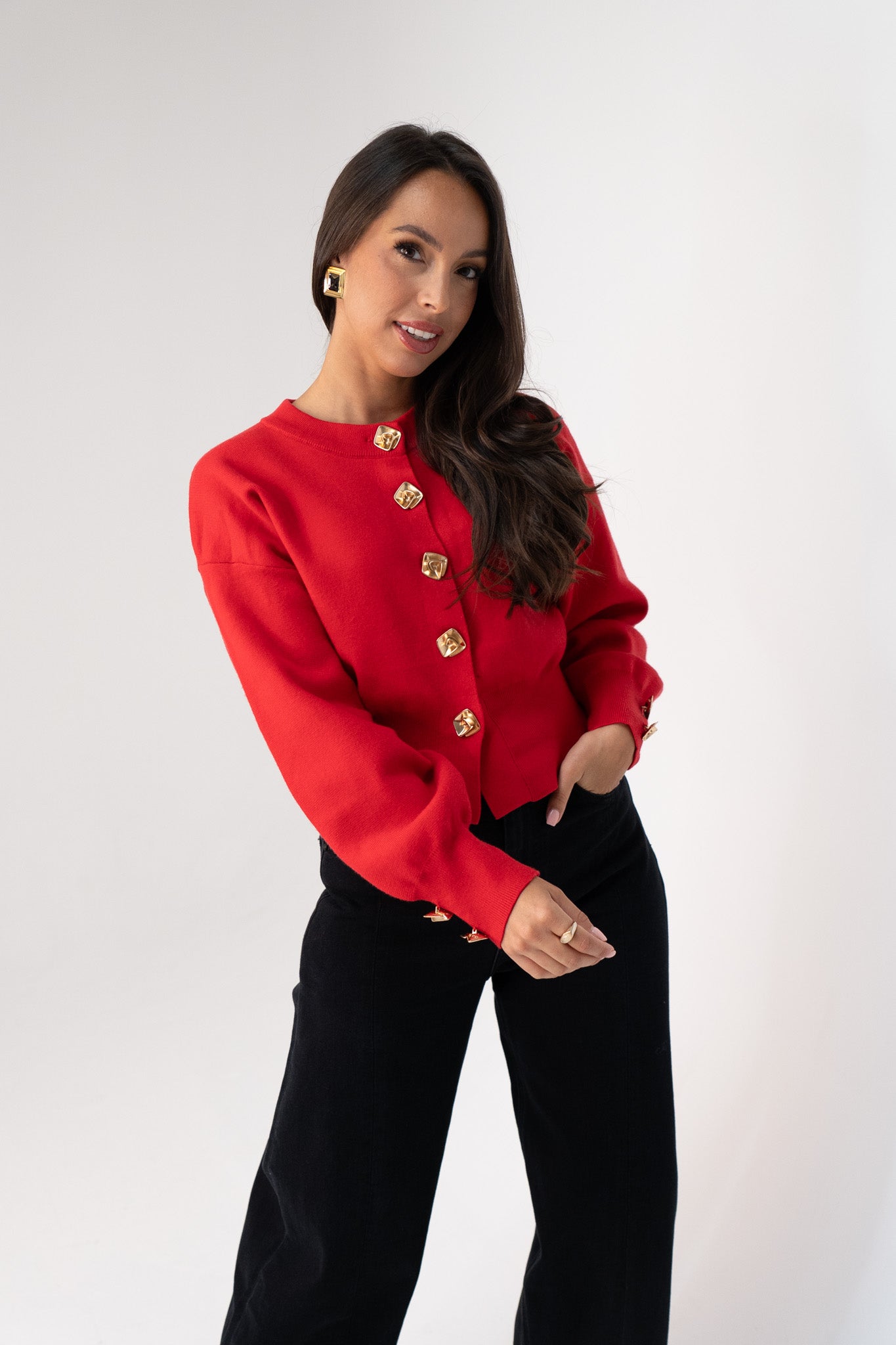 Love Laura Cardigan In Red