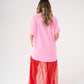 Love Laura Contrast T-Shirt Dress In Pink