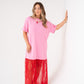 Love Laura Contrast T-Shirt Dress In Pink
