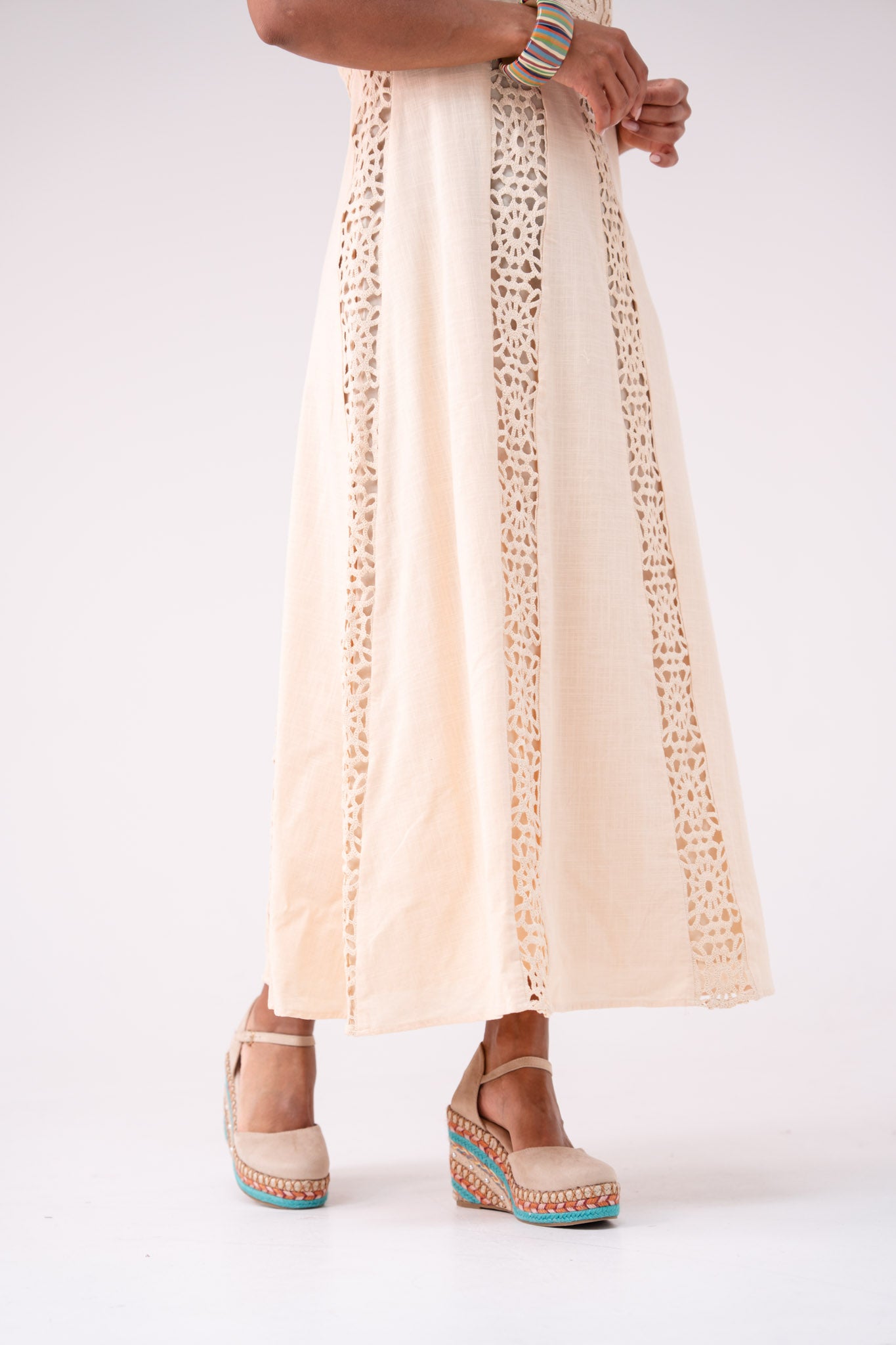 Love Laura Crochet Maxi Dress In Neutral