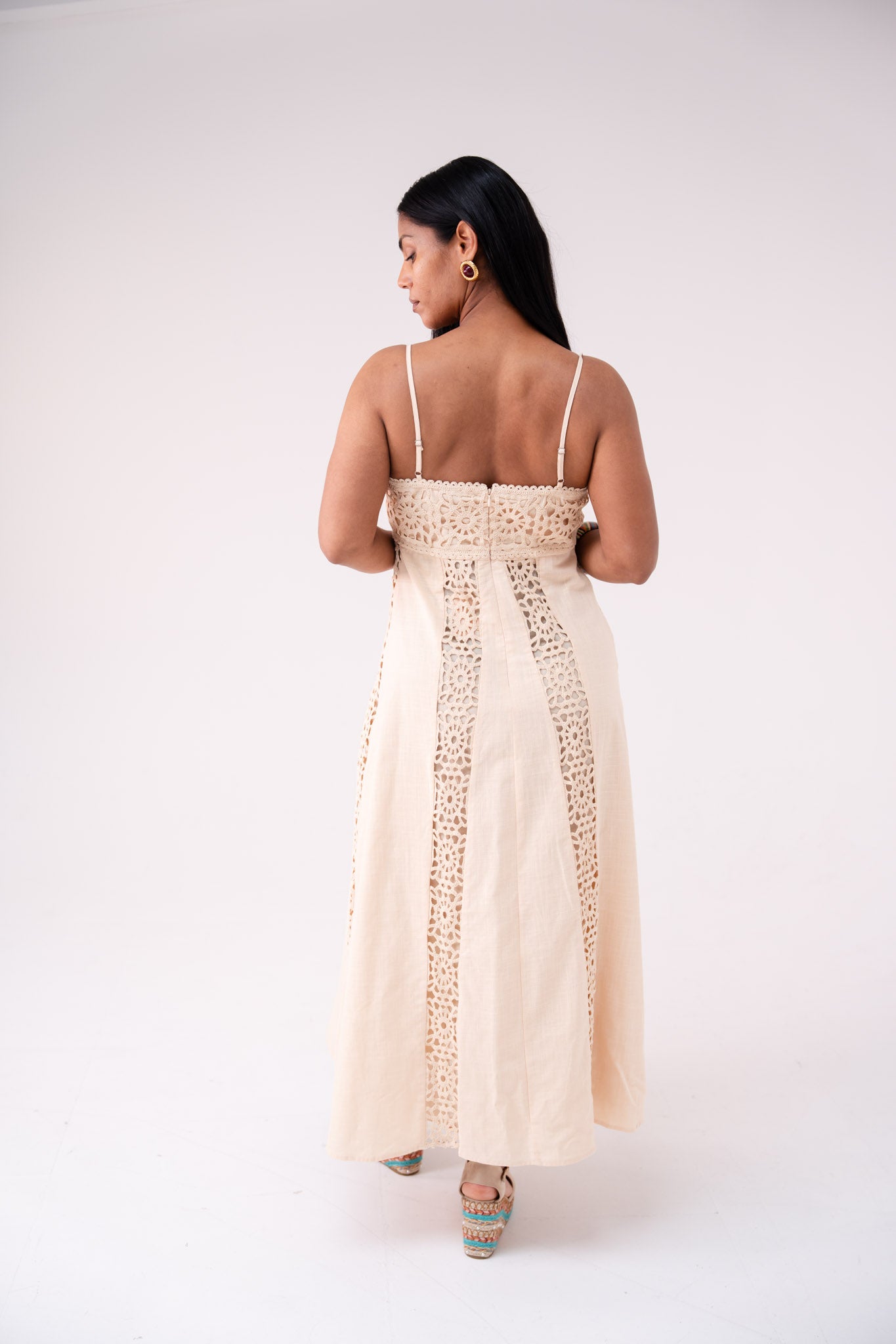 Love Laura Crochet Maxi Dress In Neutral