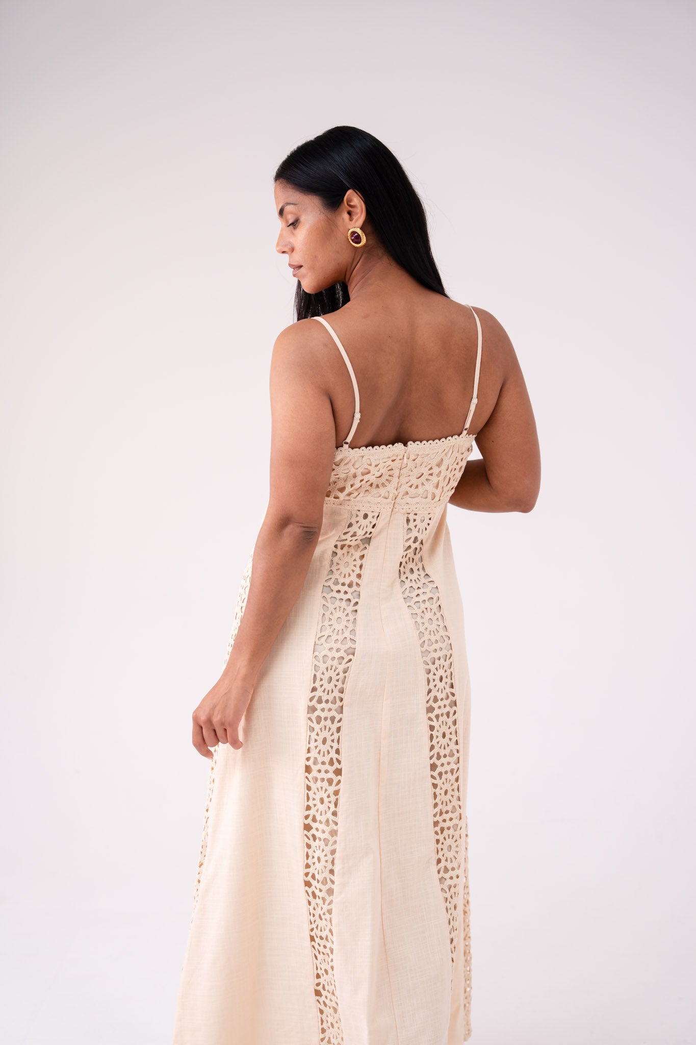 Love Laura Crochet Maxi Dress In Neutral
