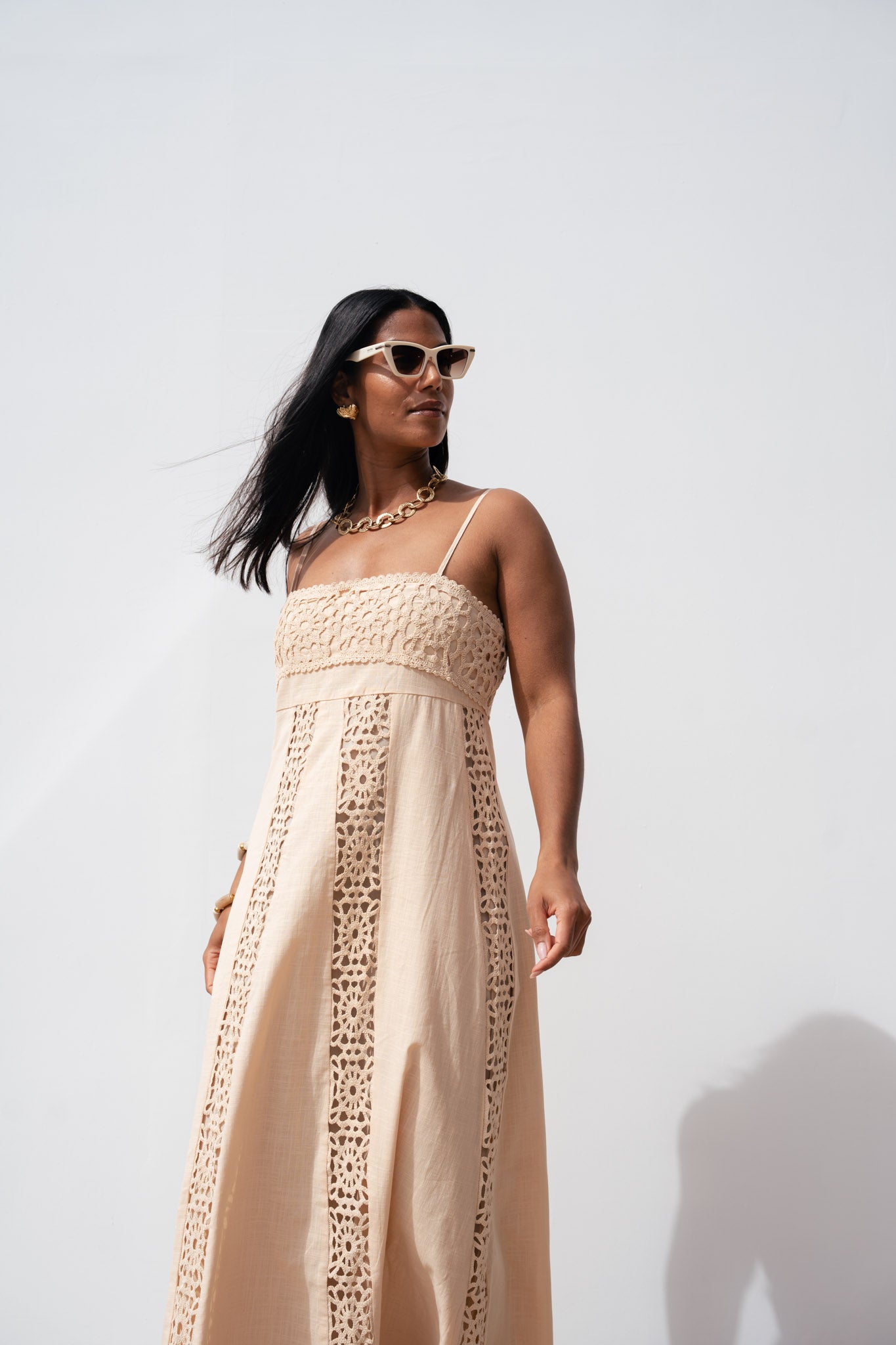 Love Laura Crochet Maxi Dress In Neutral