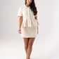 Love Laura Peplum Knit Top In Cream