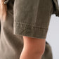 Love Laura Statement Collar Top In Olive