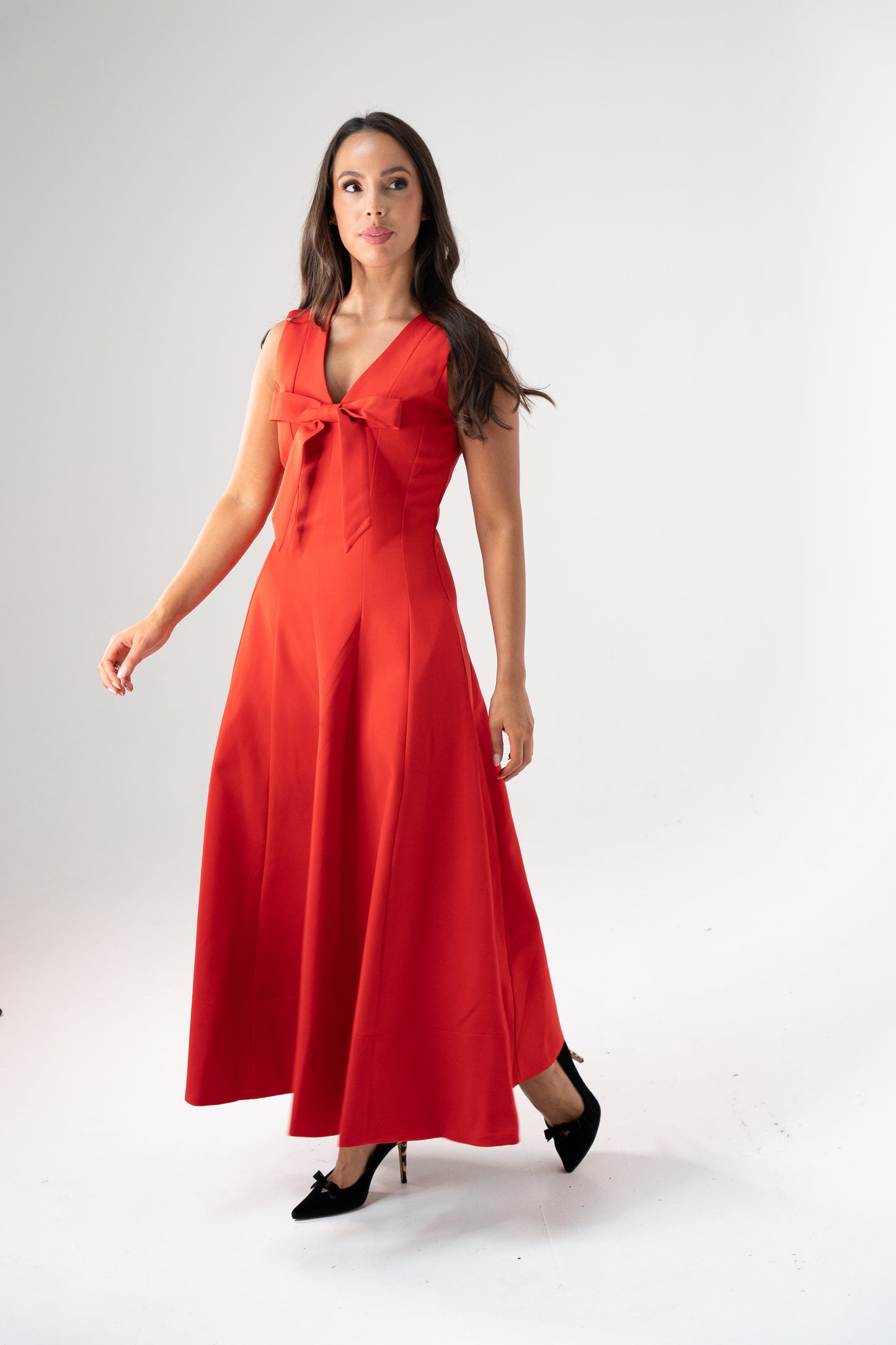 Love Laura Forever Bow Midi Dress In Red