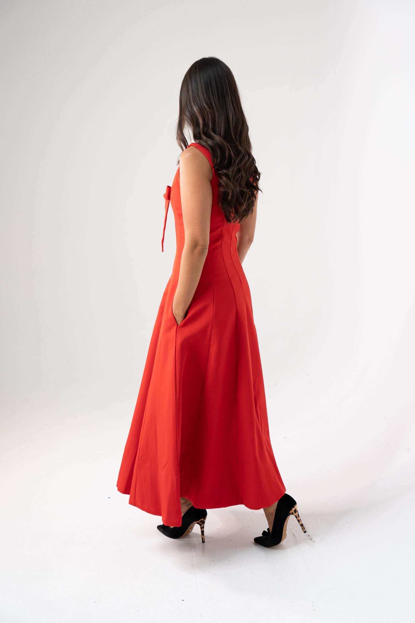 Love Laura Forever Bow Midi Dress In Red