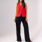 Love Laura Linen Waistcoat In Red