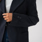 Love Laura Pinstripe Mandarin Collar Blazer In Navy