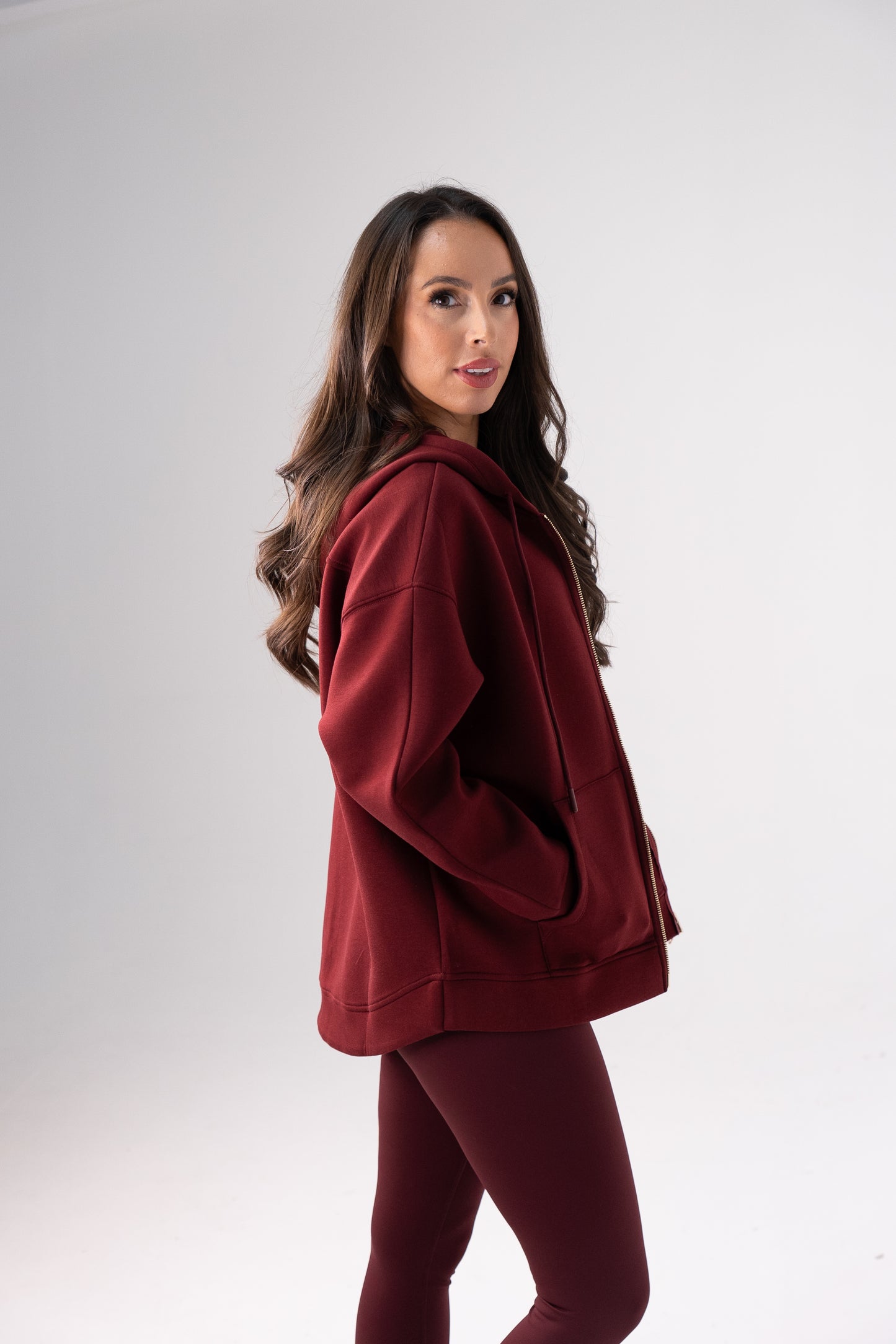 Love Laura Hoodie In Burgundy