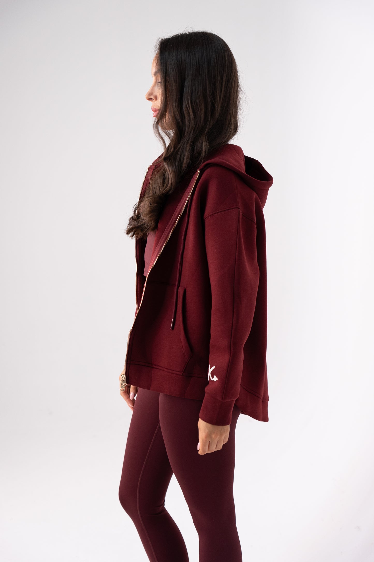 Love Laura Hoodie In Burgundy