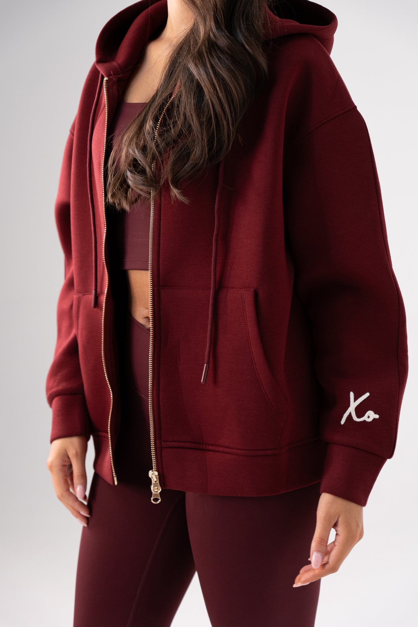 Love Laura Hoodie In Burgundy