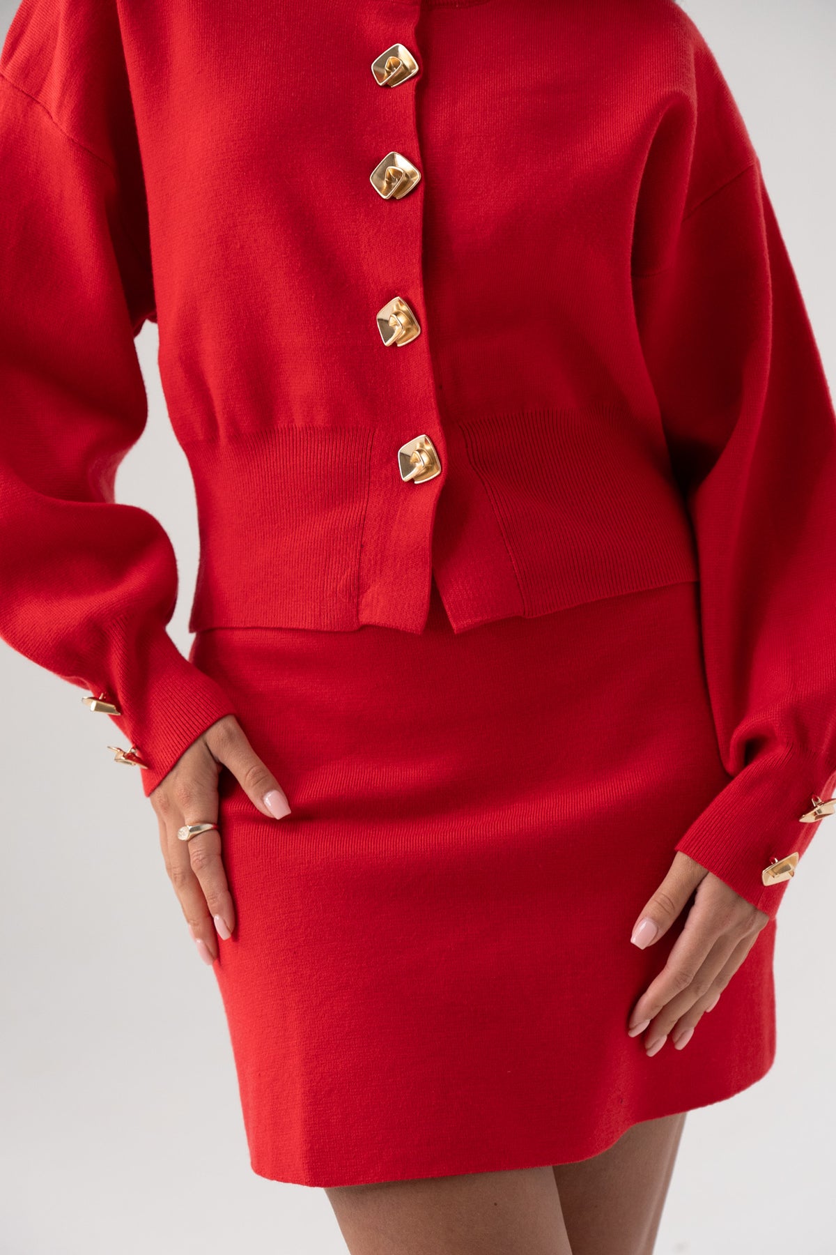 Love Laura Knit Skirt In Red