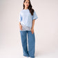 Love Laura Lace Trim T-Shirt In Blue