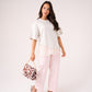 Love Laura Lace Trim T-Shirt In Grey Marl