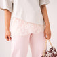 Love Laura Lace Trim T-Shirt In Grey Marl